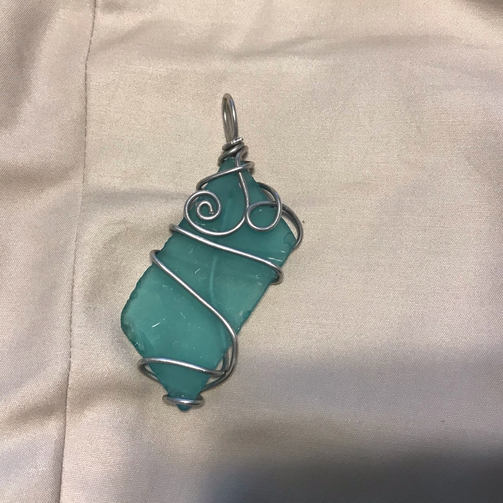 Turquoise Seaglass Pendant